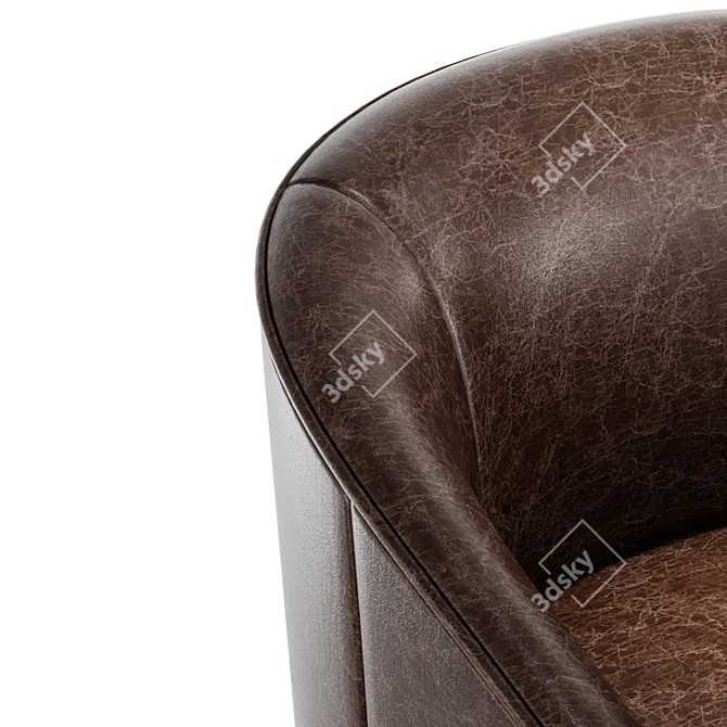 Turner Brown Leather Swivel Chair 3D model image 2