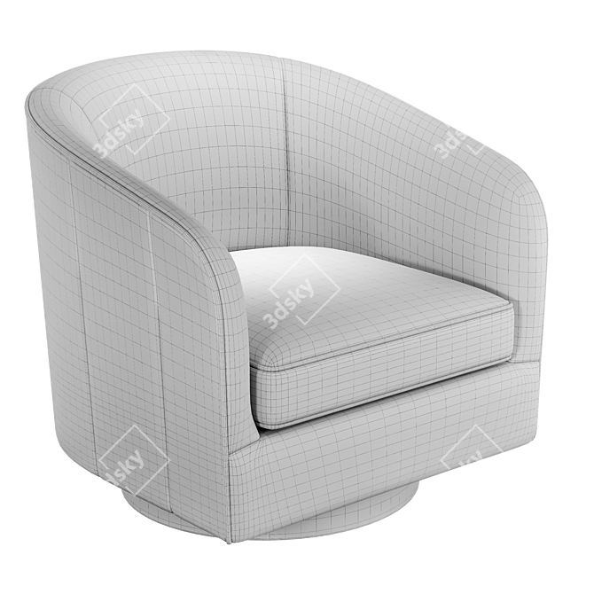 Turner Brown Leather Swivel Chair 3D model image 3