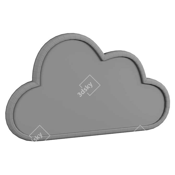 Dreamy Reflective Cloud Mirror 3D model image 2