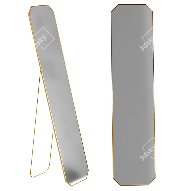 Title: Brass Standing Mirror - HKLIVING 3D model image 1