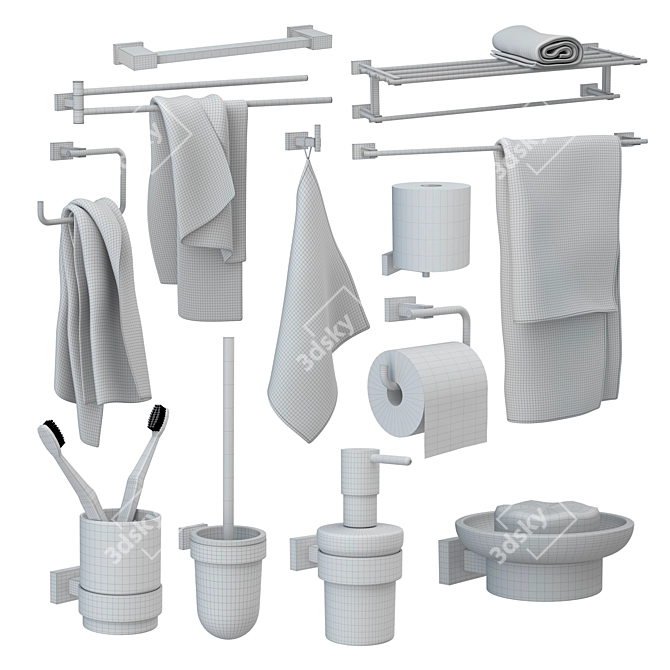 GROHE Essentials Cube Accessory Set 3D model image 5