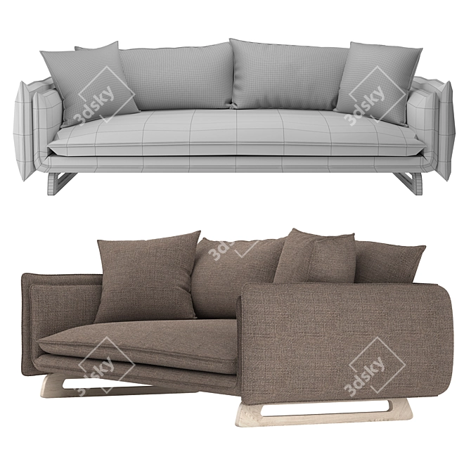 Cozy Deming Pillowback Sofa 3D model image 2