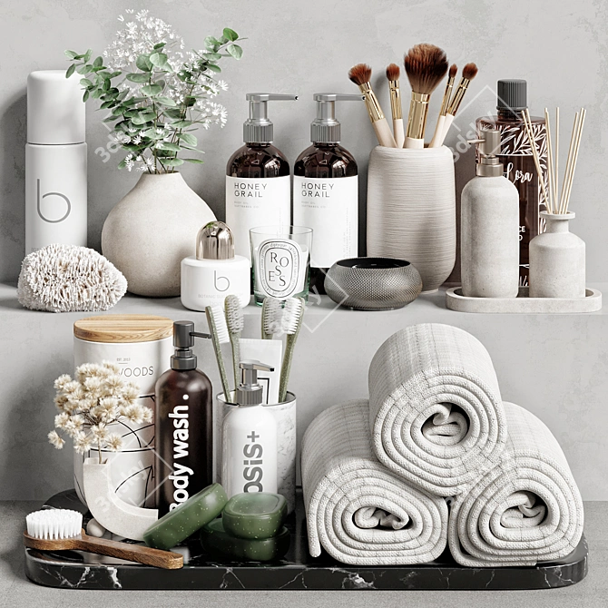 High-Quality Bathroom Accessories Models 3D model image 1
