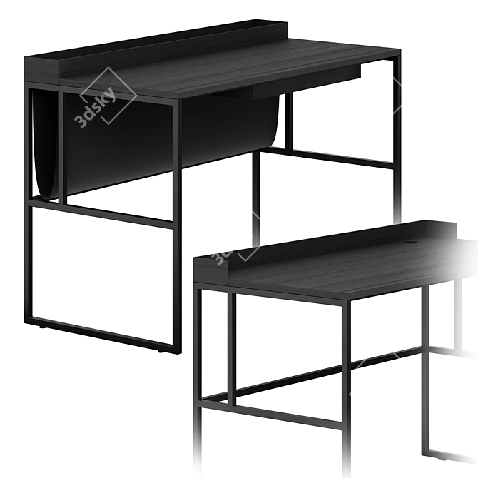 Minimalist Writing Desk Duo 3D model image 6