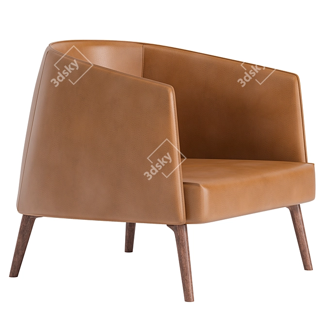 Sleek Modern Armchair 2017 Model 3D model image 1