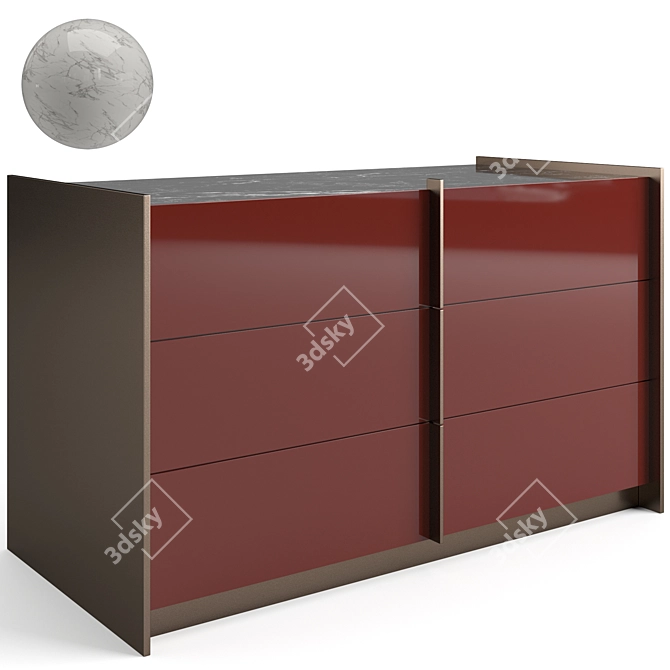 Elegant Bonaldo Aureo Sideboard 3D model image 1
