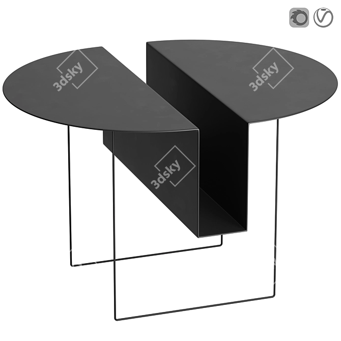 Modern Steel Magazine Table 3D model image 1