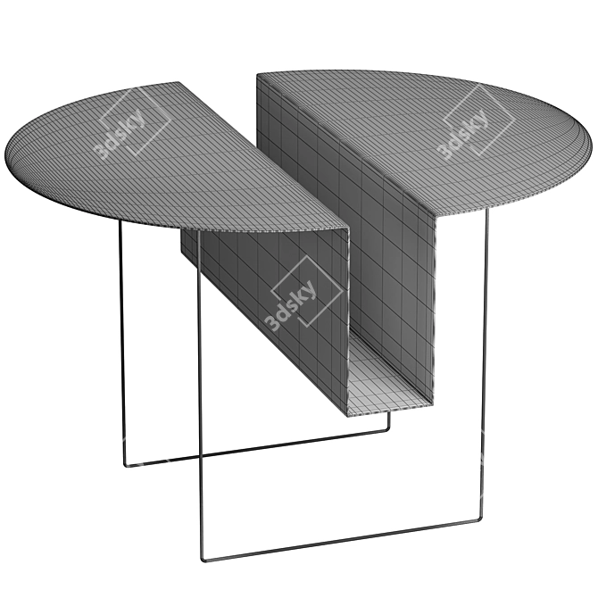 Modern Steel Magazine Table 3D model image 2