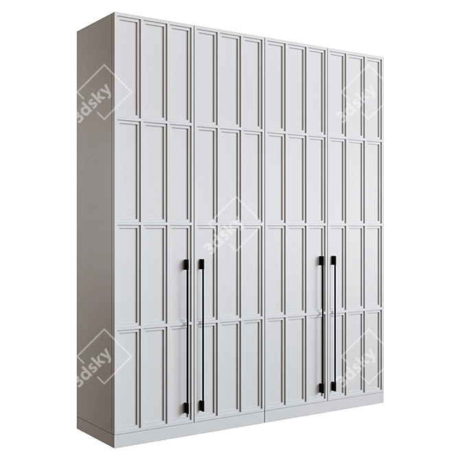 Neo-Classical Wardrobe with Lighting 3D model image 1