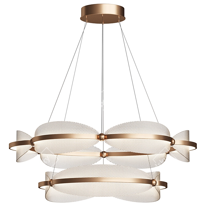 Caspian LED Chandelier with Metal Spheres 3D model image 1