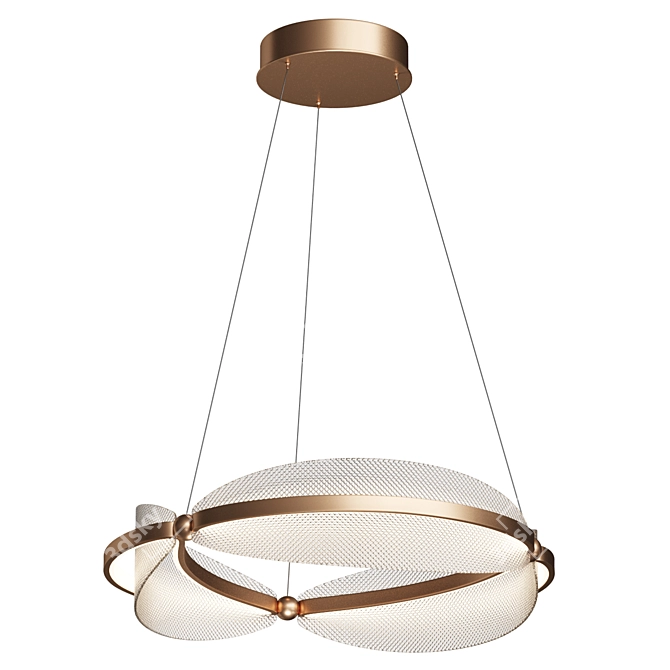 Caspian LED Chandelier with Metal Spheres 3D model image 2