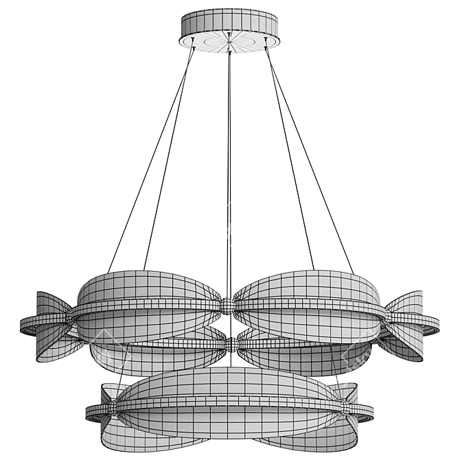 Caspian LED Chandelier with Metal Spheres 3D model image 3