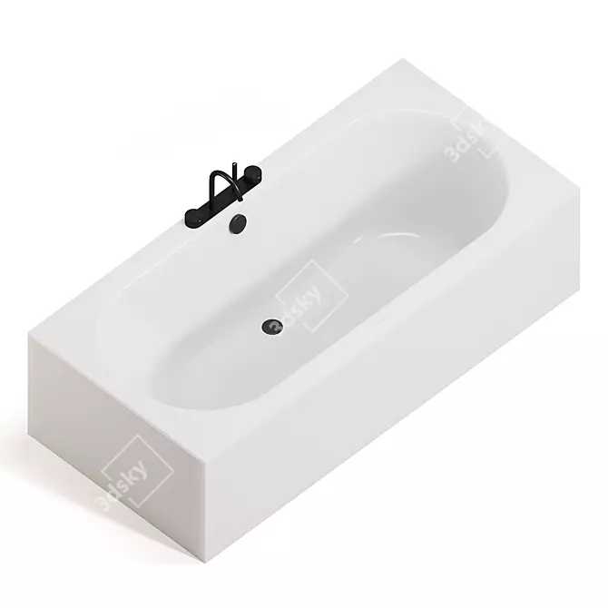 Luxurious Bath & Faucet Set 3D model image 4