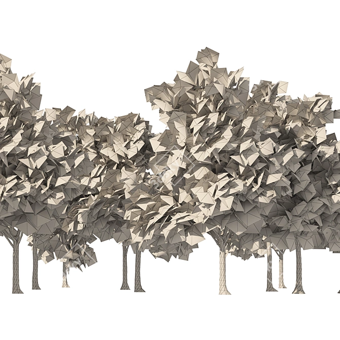 Winter Birch Tree Forest Model 3D model image 7