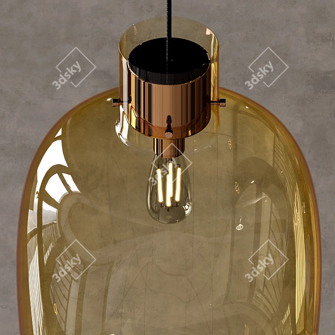 Modern Glass Pendant Lamp 3D model image 4