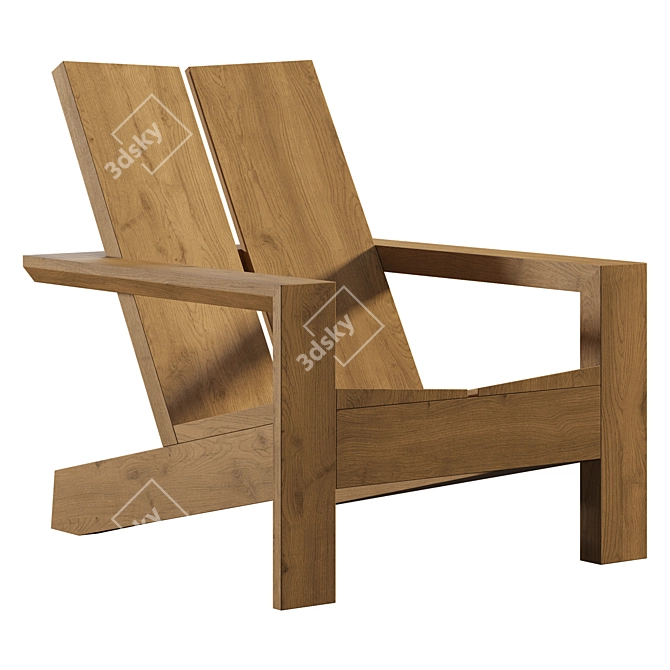 Palmetto Adirondack Chair: Summer Relaxation 3D model image 1