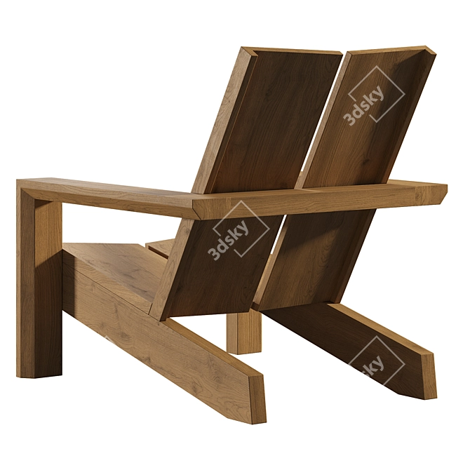 Palmetto Adirondack Chair: Summer Relaxation 3D model image 3