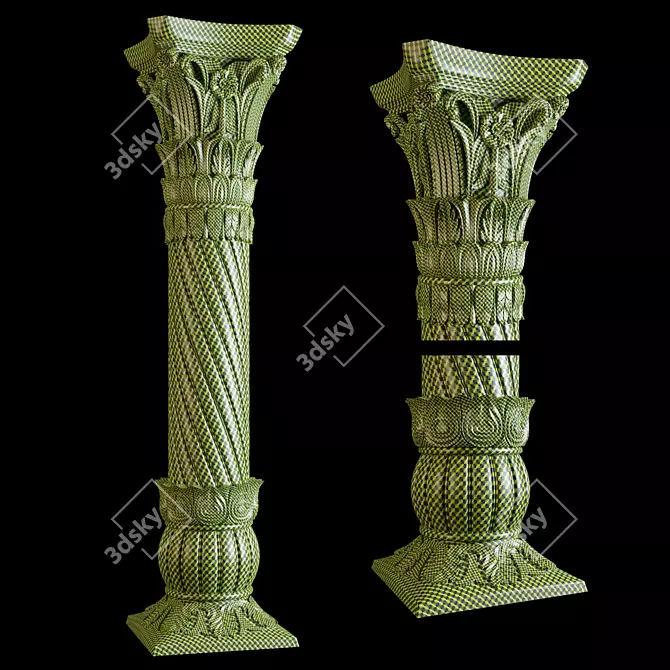 Ornate East Column Facades Kit 3D model image 2