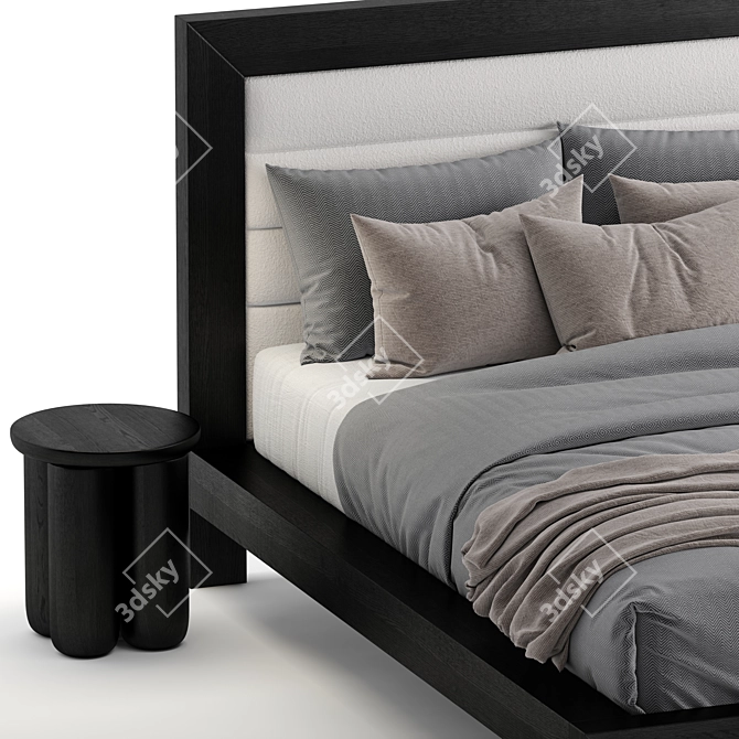 Sleek Carlin Platform Bed 3D model image 3