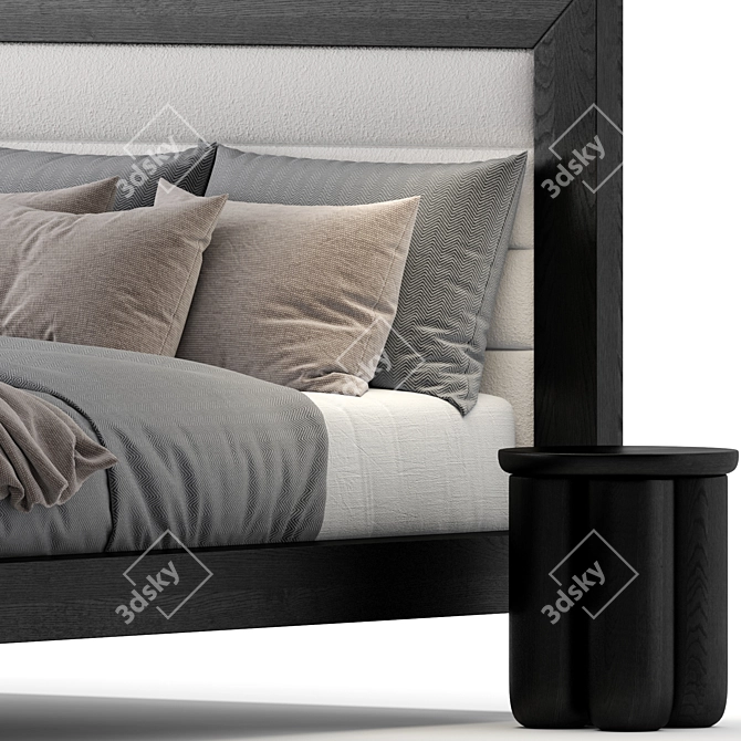 Sleek Carlin Platform Bed 3D model image 4