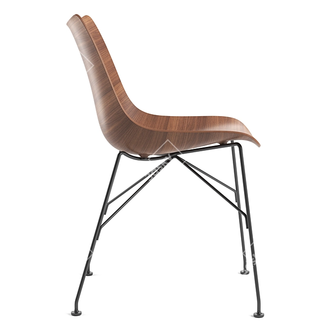Modern Kartell P/Wood Chair 3D model image 2