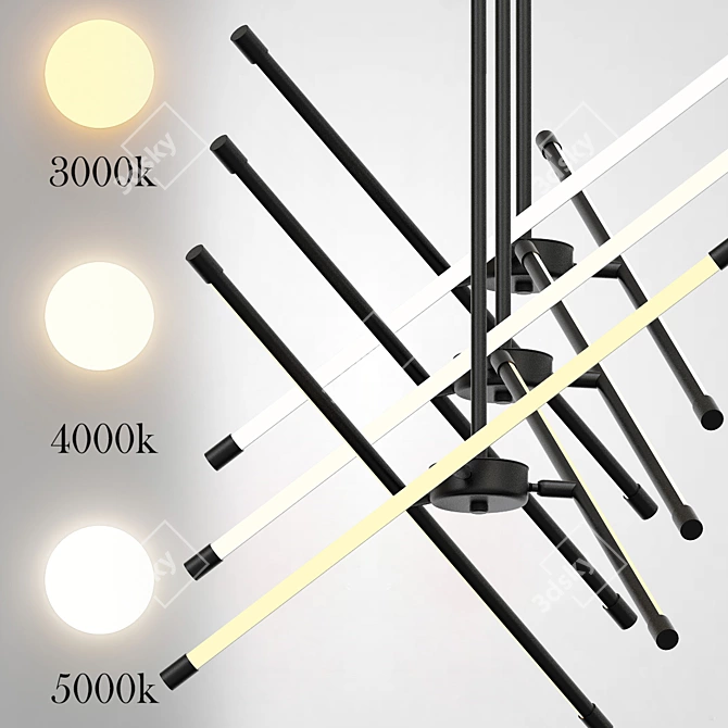 Rotating LED Cylinder Chandelier - NAVIGATOR 3D model image 2