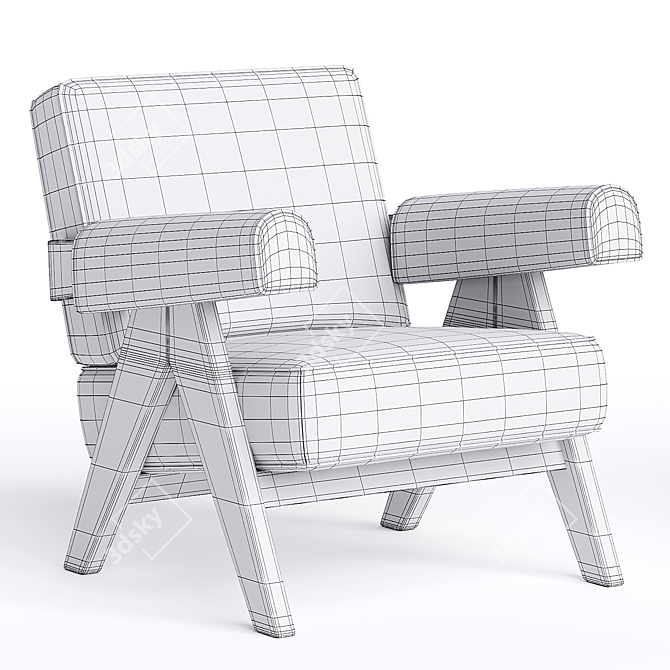 Modern Cassina Capitol Complex Armchair 3D model image 2