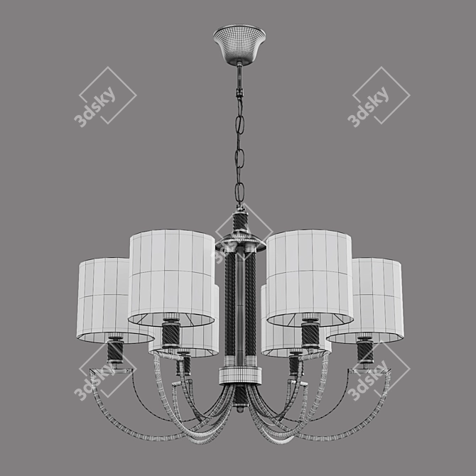 Elegant Licata Chandelier with Fabric Shades 3D model image 4