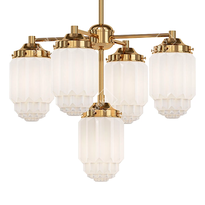 Elegant Gold Chandelier Kit 3D model image 1