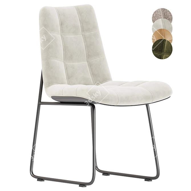 Modern Upholstered Dining Chair Set 3D model image 1