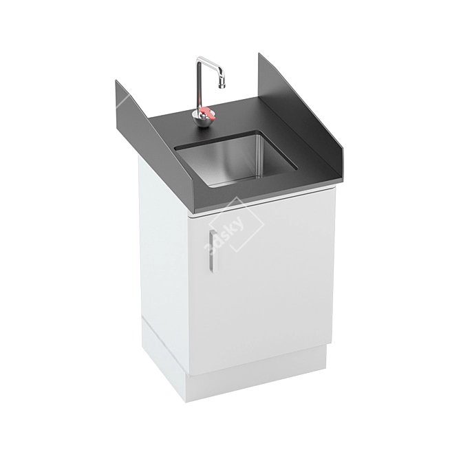 Laboratory Wall Bench Island Sink 3D model image 5