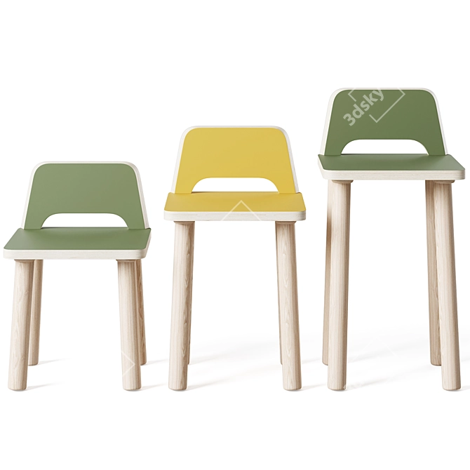Modern Adjustable Evolving Table Set 3D model image 5