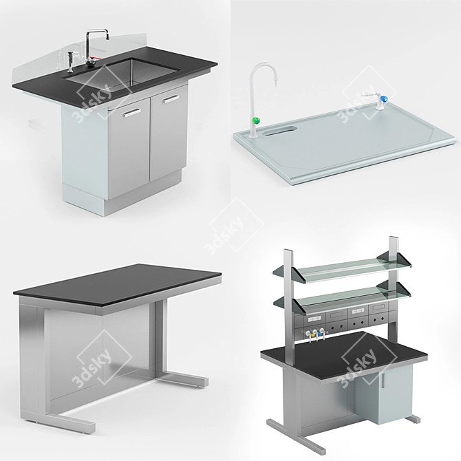 Lab 03 Wall Bench Sink 3D model image 1