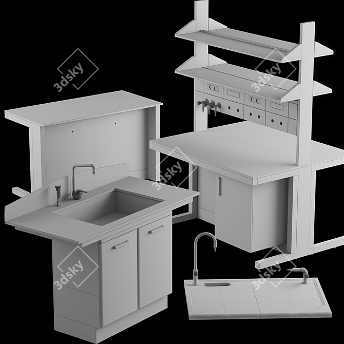 Lab 03 Wall Bench Sink 3D model image 13