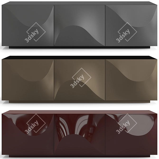 Modern Vertigo Sideboard in Three Sizes 3D model image 1