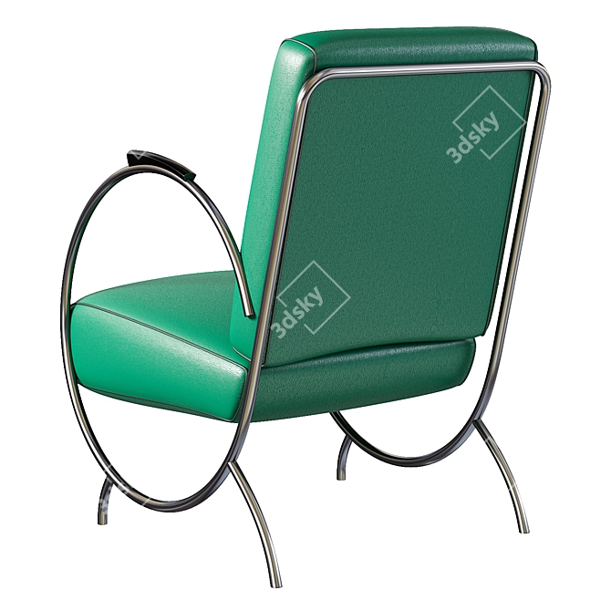 Streamline Tubular Steel Armchair 3D model image 2