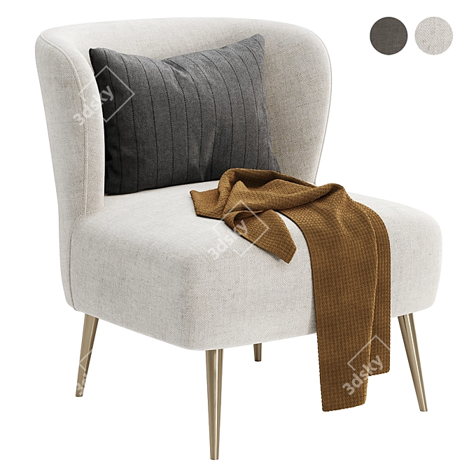 Elegant Soileau Accent Chair 3D model image 1