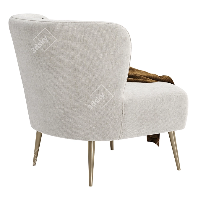 Elegant Soileau Accent Chair 3D model image 3