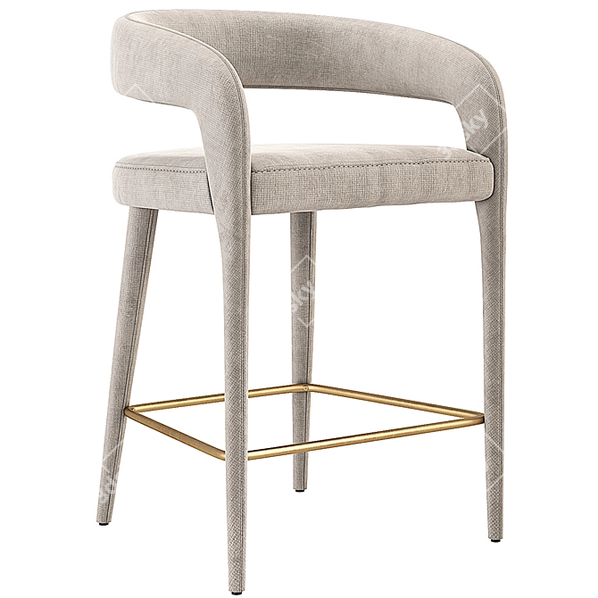 Velvet Lisette Dining Armchair Trio 3D model image 5