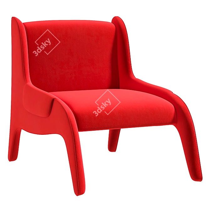 Modern Upholstered Armchair Design 3D model image 1