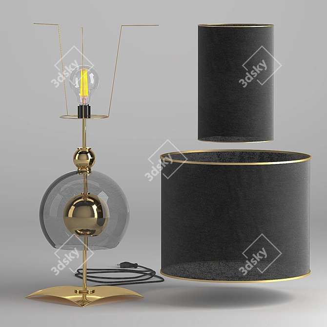 Edison Fabric Glass Table Lamp 3D model image 3