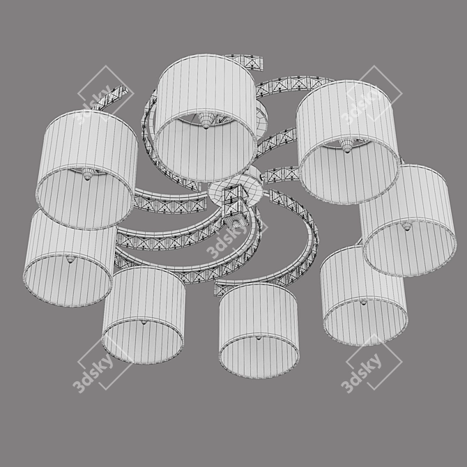 Eurosvet Salina Ceiling Chandelier with Shades 3D model image 2