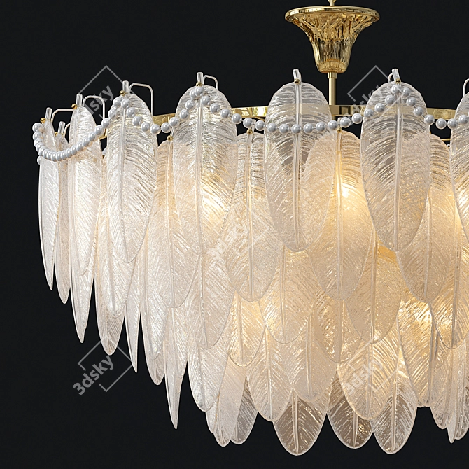 Luxury Crystal Feather Chandelier 3D model image 2