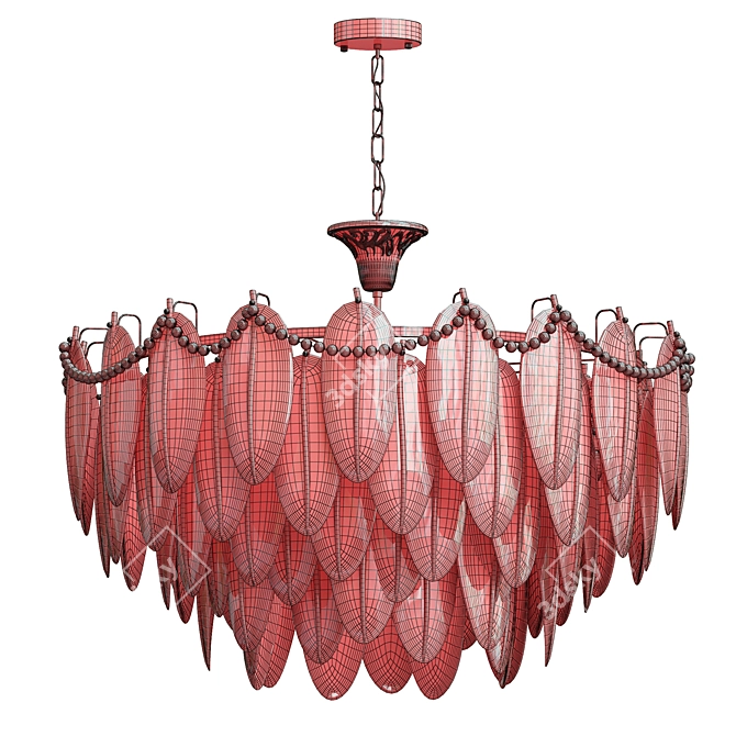 Luxury Crystal Feather Chandelier 3D model image 3