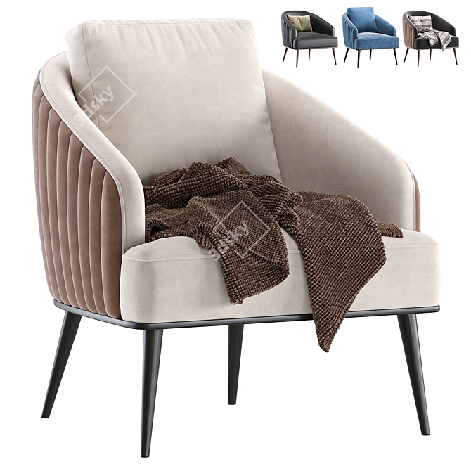 SHELBY Armchair by Cazarina: Modern Elegance 3D model image 1