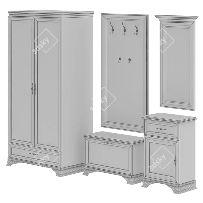 Modular Hallway Innsbruck Wardrobe 3D model image 2