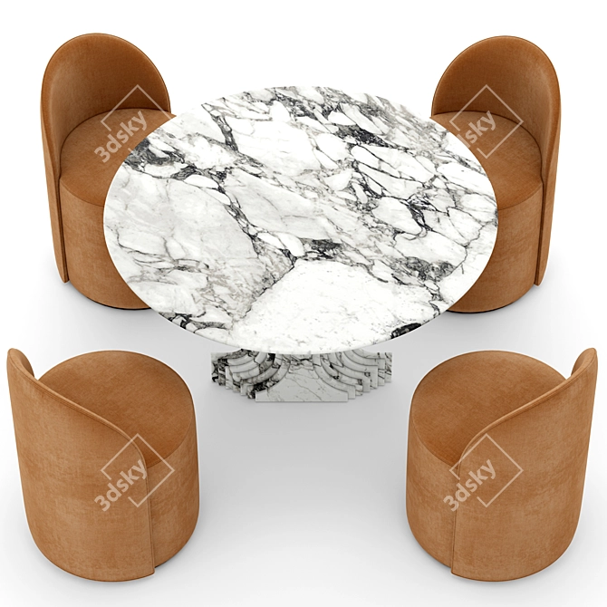  Elegant Strada Dining Set 3D model image 5