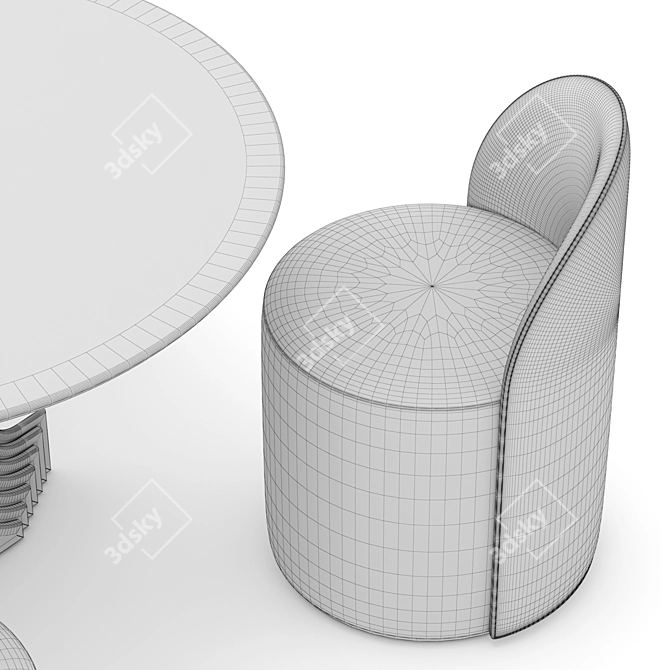  Elegant Strada Dining Set 3D model image 7