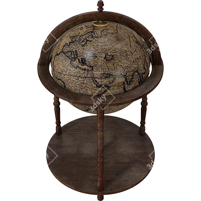 Antique Globe Model Kit 3D model image 2