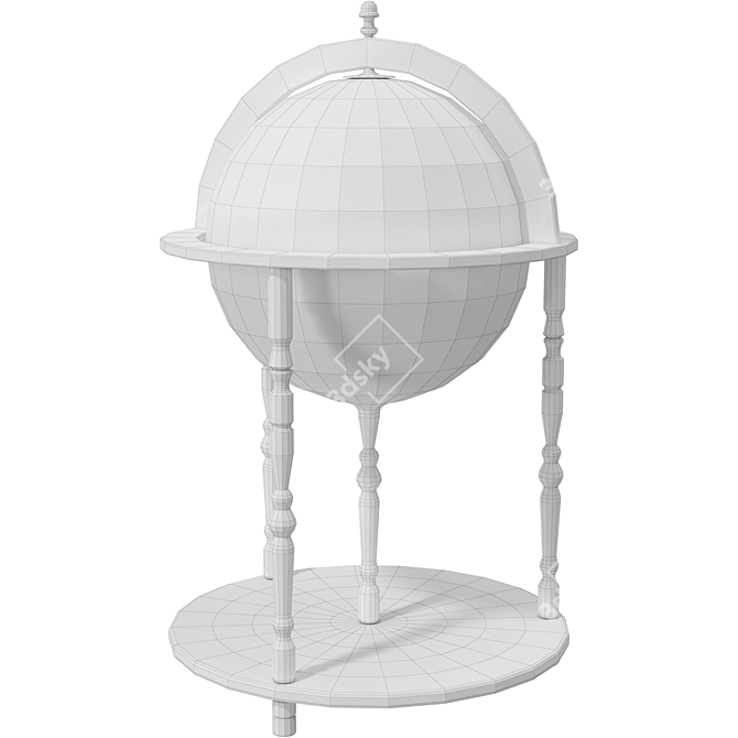 Antique Globe Model Kit 3D model image 4